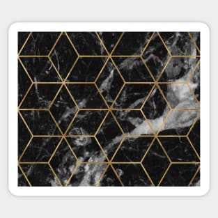 Golden deco black marble geo Sticker